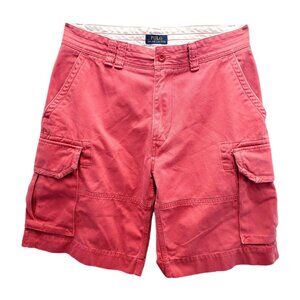 Polo Ralph Lauren Mens Classic Polo Chino Cargo Shorts 33 X 9 Pink Cotton
